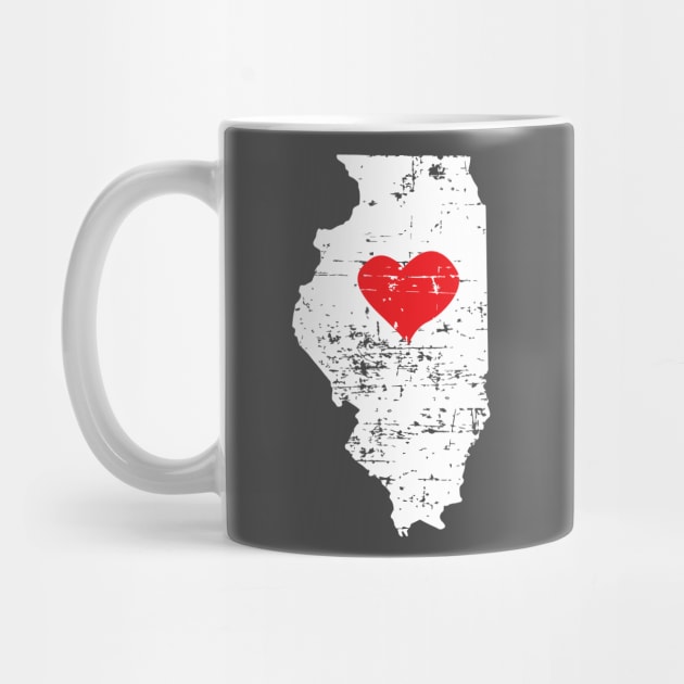 <3 Illinois Map Gift T Shirt for Men Women and Kids by HopeandHobby